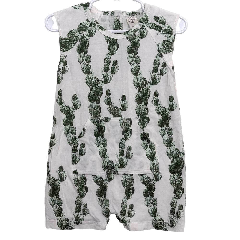 Kate Quinn Cactus Sleeveless Henley Kanga Jumpsuit Romper Size 18-24 Months Cott